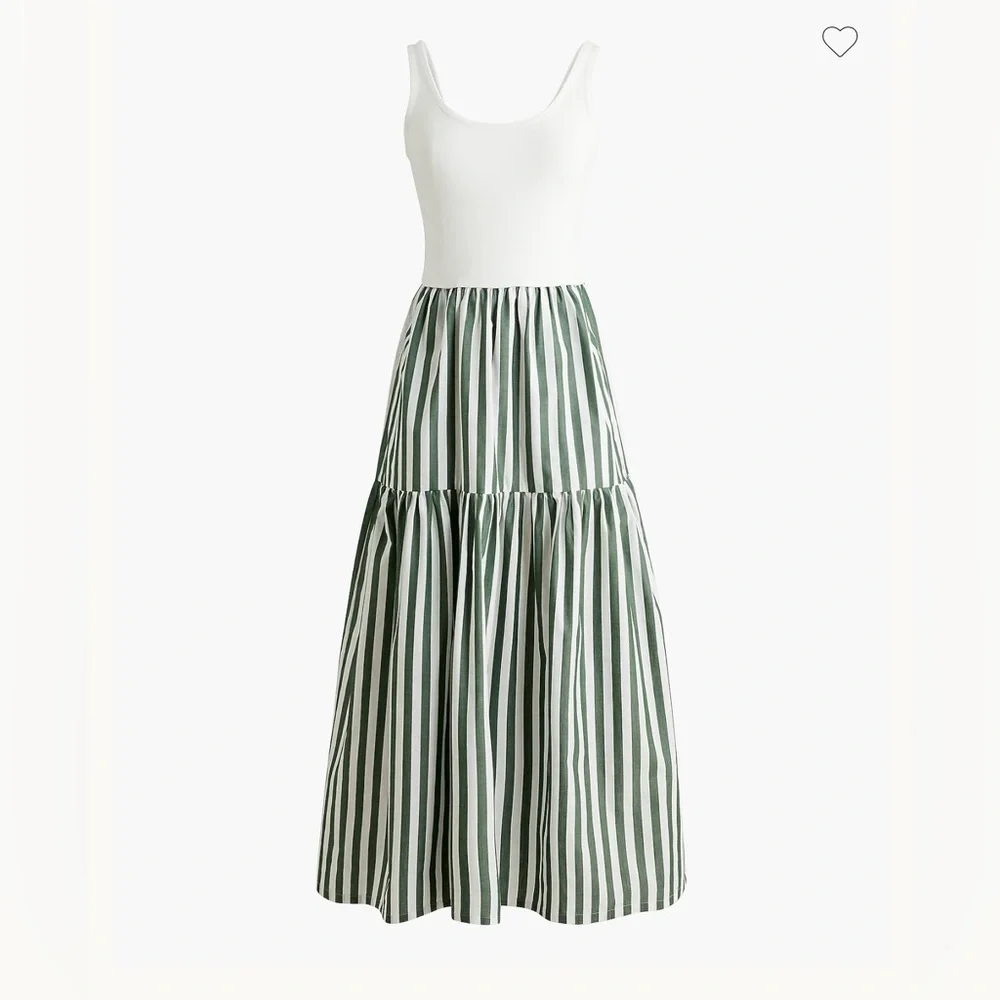 J Crew Mixy Striped Tiered Knit Midi Maxi Dress Beach Resort